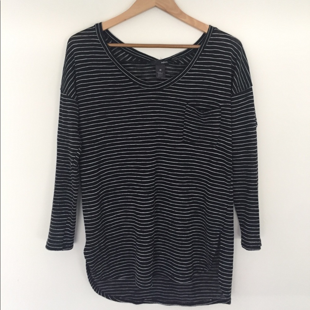 Aqua striped Long Sleeve Shirt